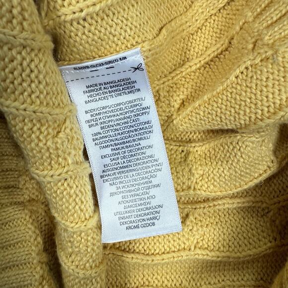 Polo Ralph Lauren Sweater Mens Size XL Yellow Cable Knit Fisherman Chunky Jumper - Picture 7 of 7